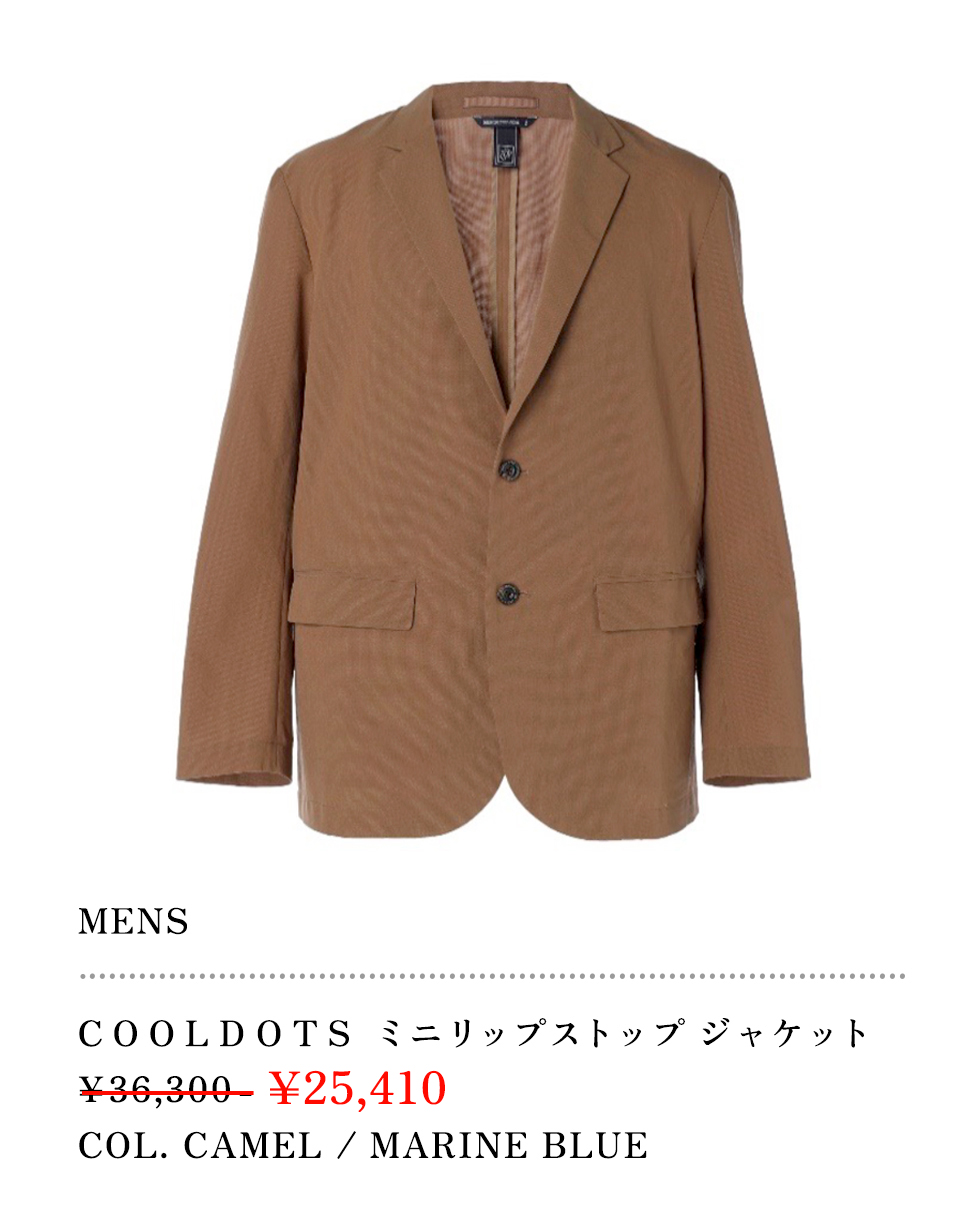 sale_MENS--COOLDOTS-ミニリップストップ-ジャケット-マリンブルー--¥36,300--COL.-CAMEL--MA